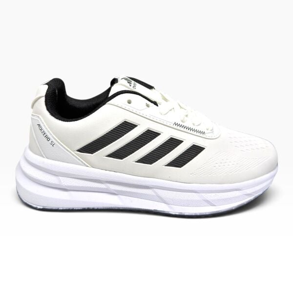 Beyaz Siyah Kadın Spor Ayakkabı – Günlük Rahat Kalın Taban Sneaker