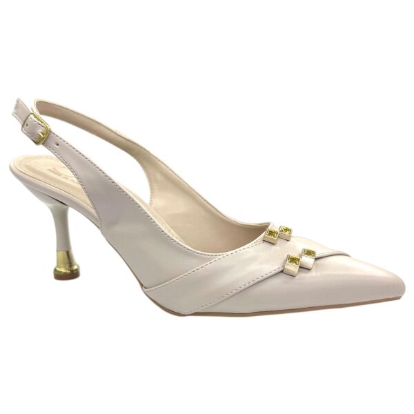 Krem Topuklu Ayakkabı