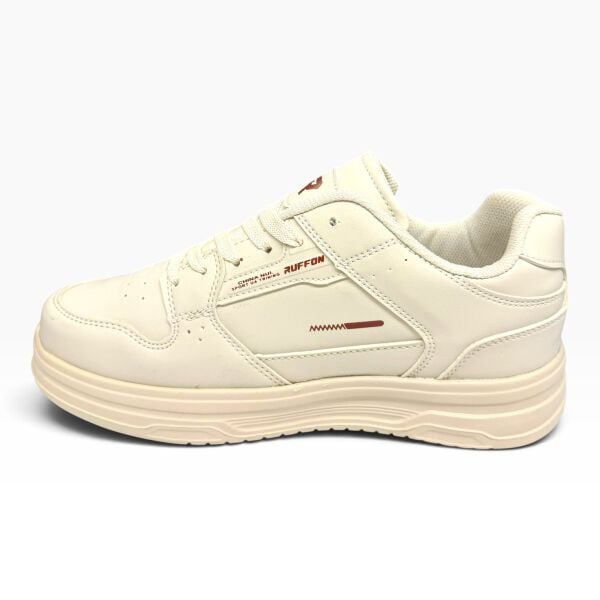 Ekru Kadın Spor Ayakkabı – Günlük Rahat Bağcıklı Sneaker
