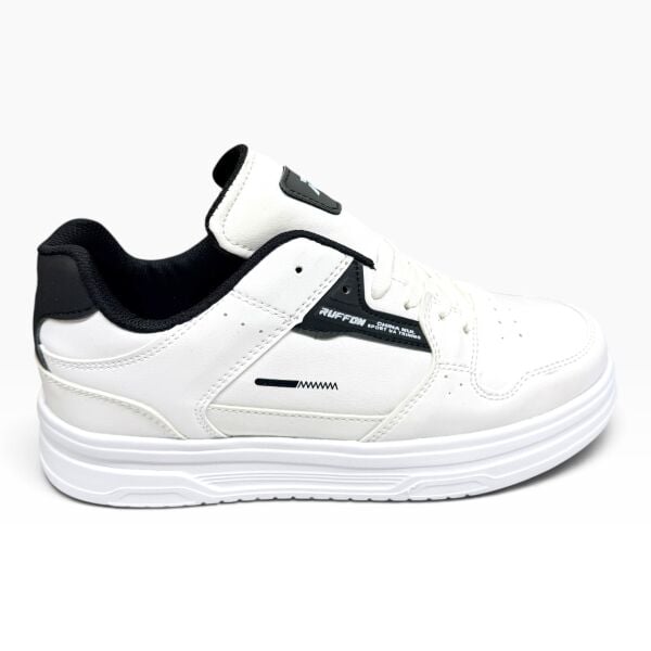 Beyaz Siyah Detaylı Kadın Spor Ayakkabı – Günlük Rahat Sneaker