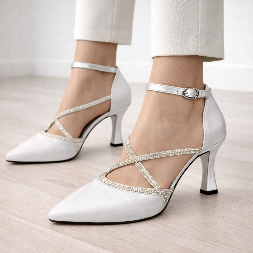 Gümüş  İnce Topuklu Ayakkabı