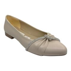 Bej Taşlı Fiyonk Detaylı Şık Babet