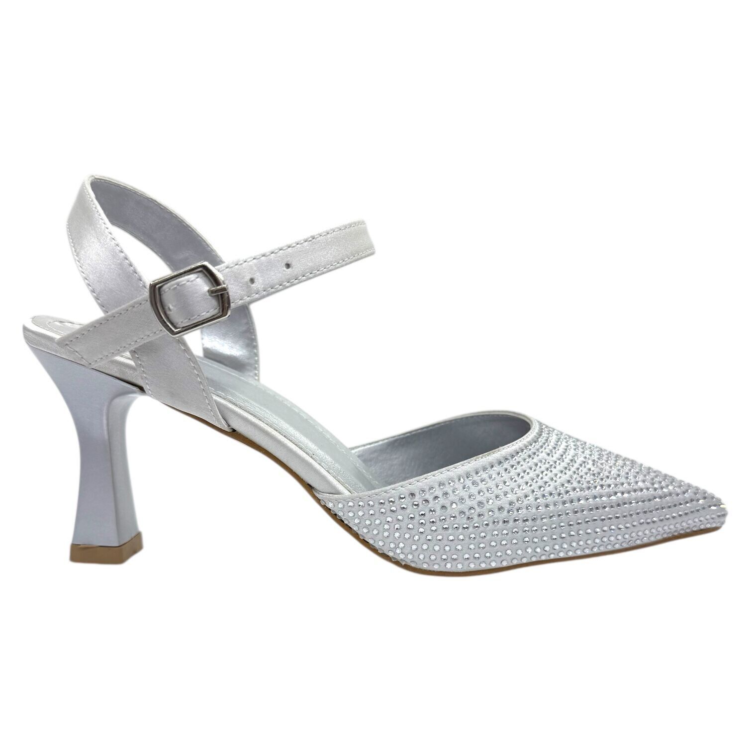 Işıltılı Taş İşlemeli Topuklu – Gümüş