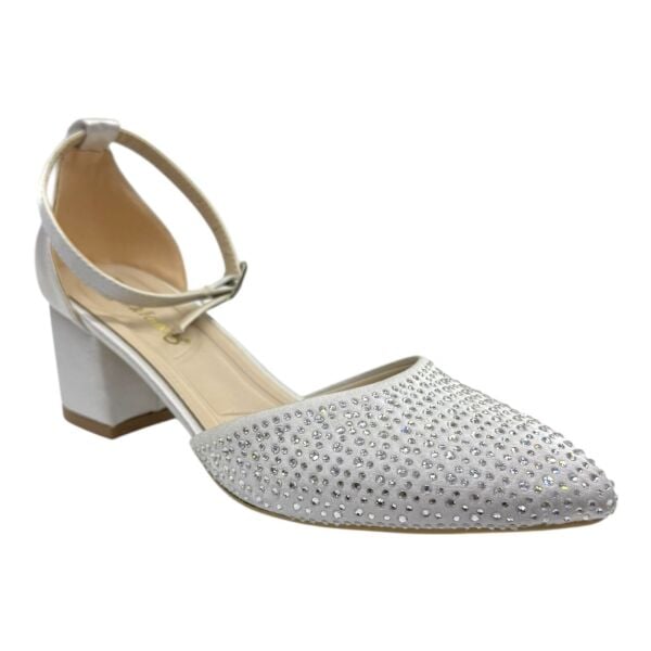 Taşlı  Sivri Burun Topuklu Zarif Kristal Detay