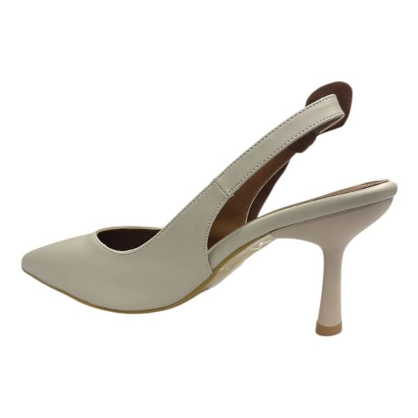 Fiyonklu Krem-Kahve Topuklu Ayakkabı