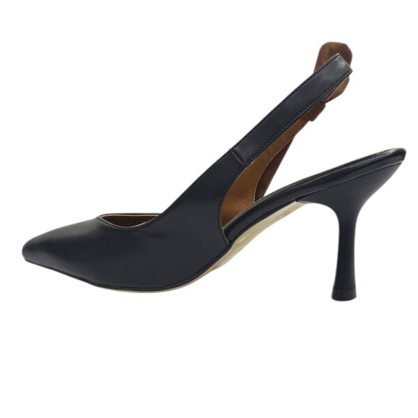 Fiyonklu Siyah-Kahve Topuklu Ayakkabı