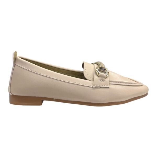 Krem Altın-Silver Karışık Tokalı Kadın Ayakkabı