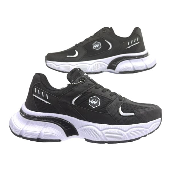 Kalın taban, siyah-beyaz Spor ayakkabı