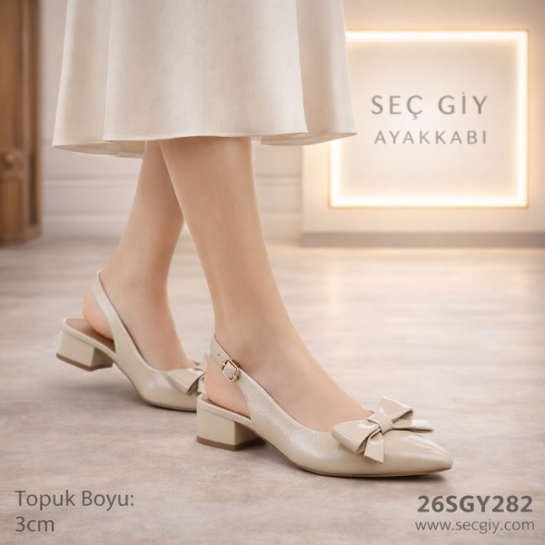 Kadın Topuklu Babet 3 cm Günlük Şık Ayakkabı