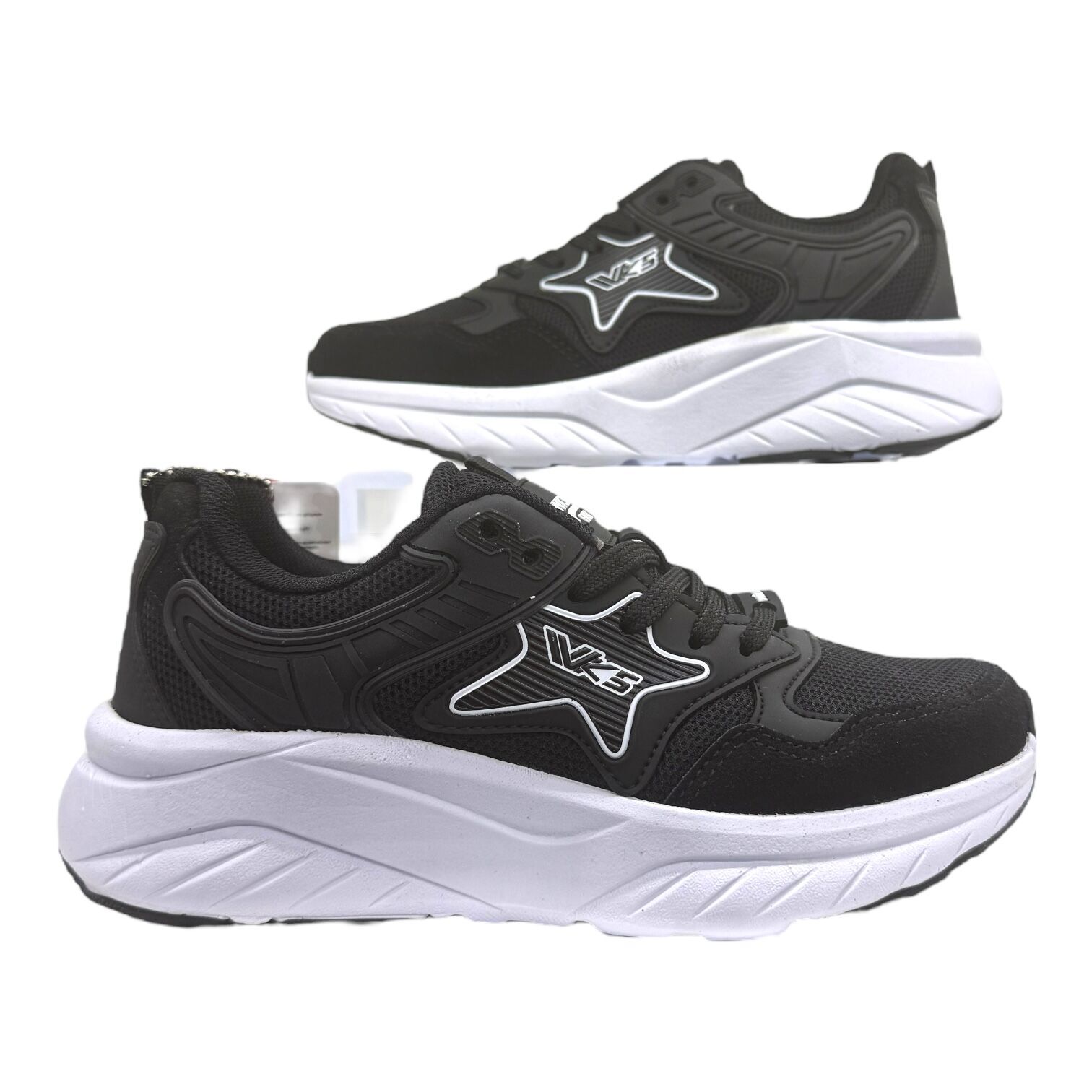 Siyah / Beyaz Yıldız Detaylı Spor ayakkabı