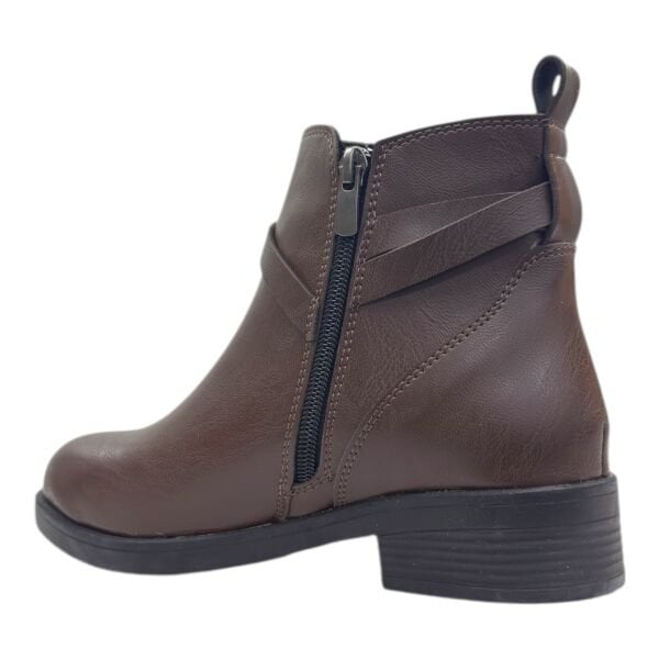 Kahverengi Halka Detaylı Bilek Boy Kadın Bot – Günlük & Rahat Model