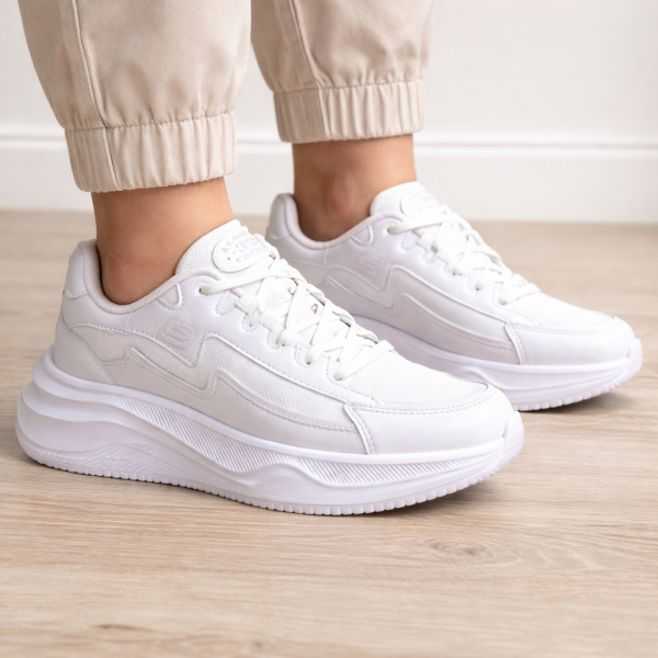 Beyaz Dalga Detaylı Spor ayakkabı