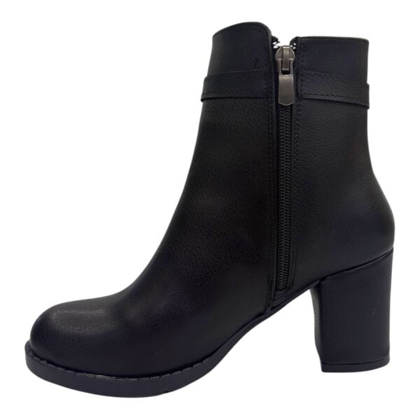 Kadın Kalın Topuklu Gold Tokalı Siyah Bot