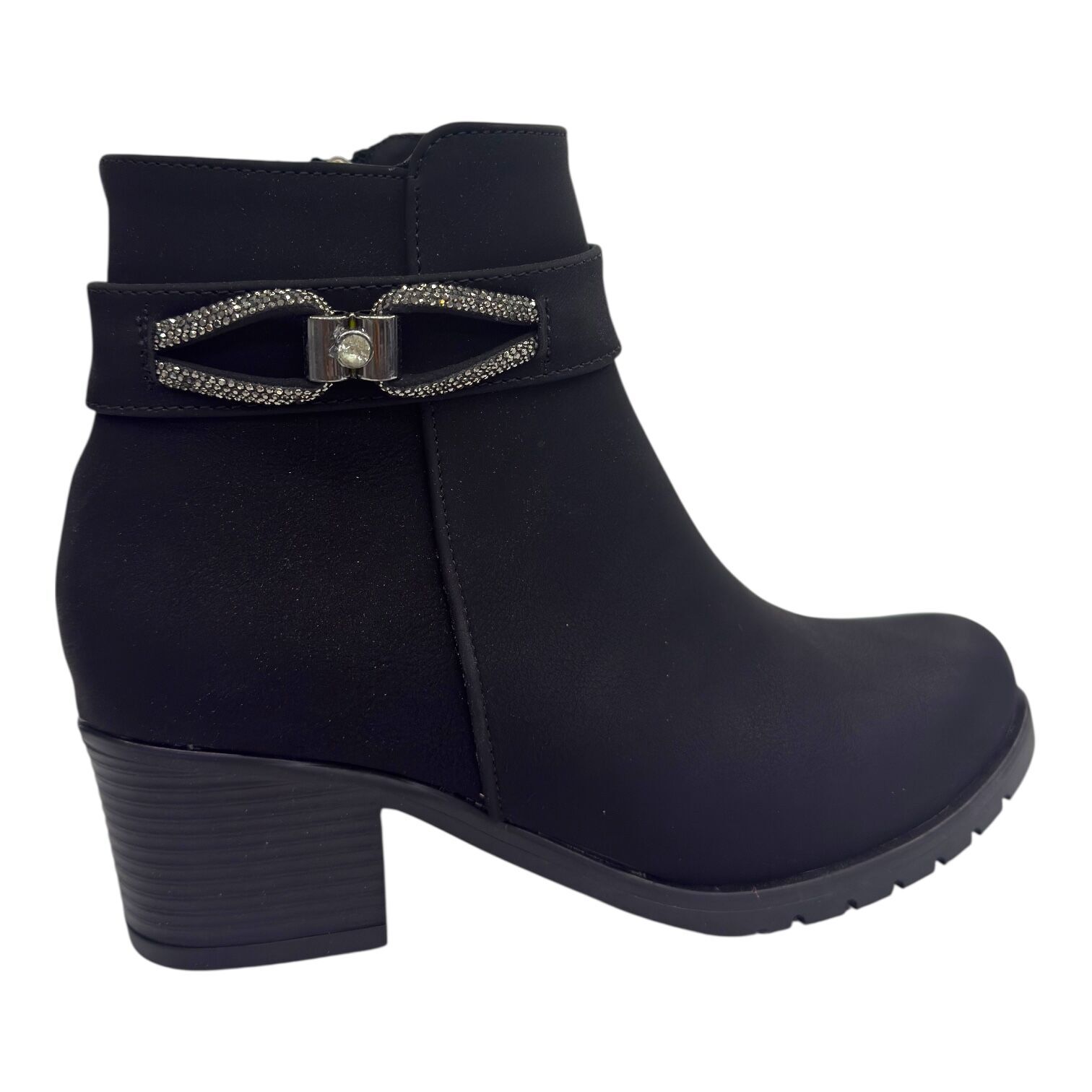 Kadın Taş Tokalı Kalın Topuklu Bot