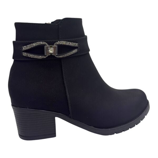 Kadın Taş Tokalı Kalın Topuklu Bot
