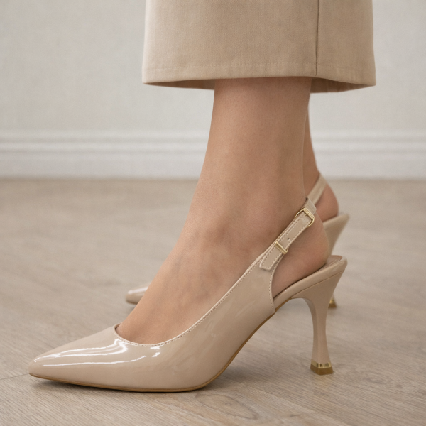 Bej Rugan Topuklu Bilekten Tokalı