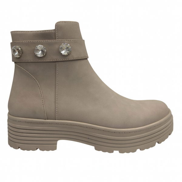 Vizon Renkli Taş Detaylı Kadın Bot