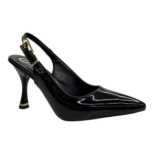 Siyah Rugan Topuklu Bilekten Tokalı