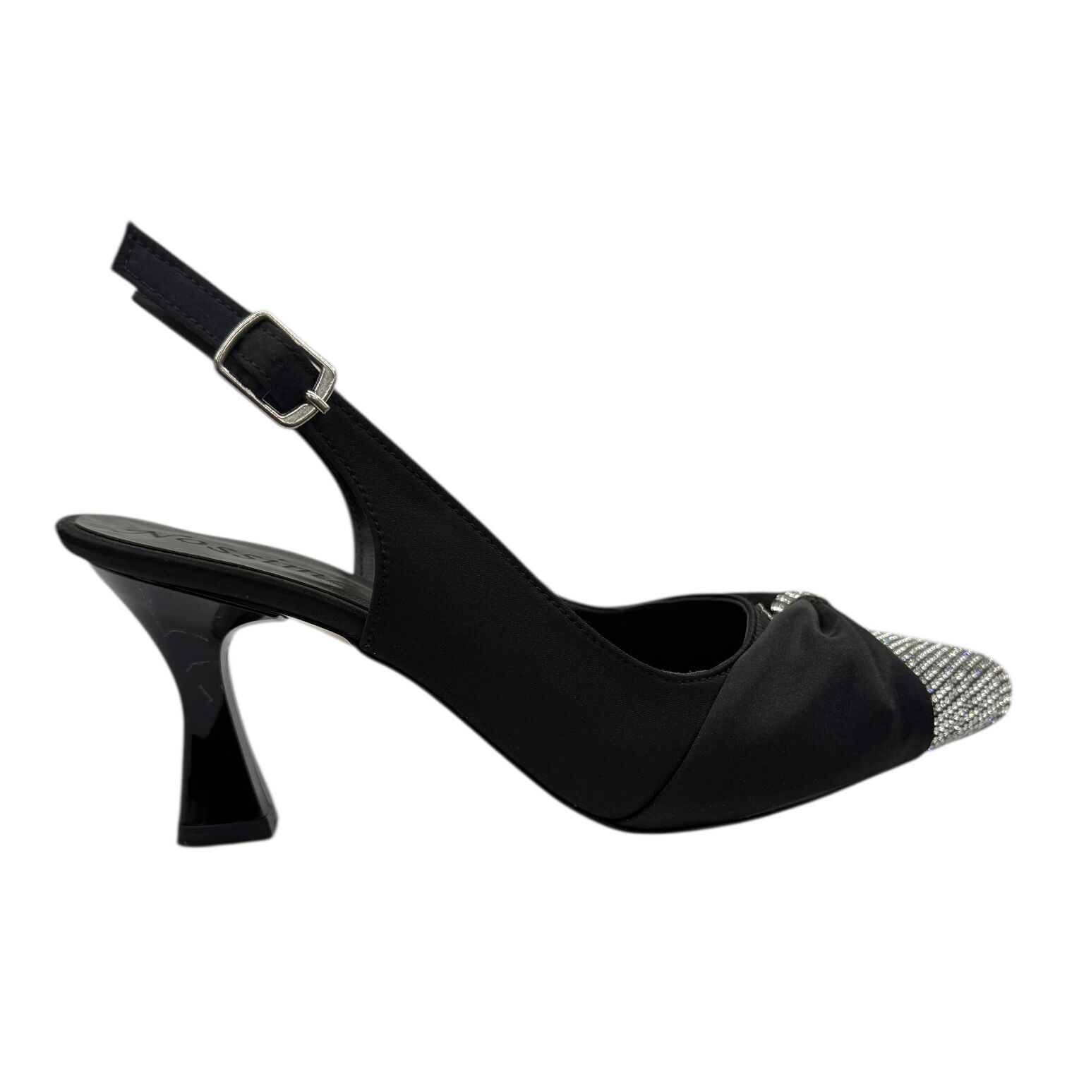 Kristal Taşlı Siyah  Topuklu Ayakkabı