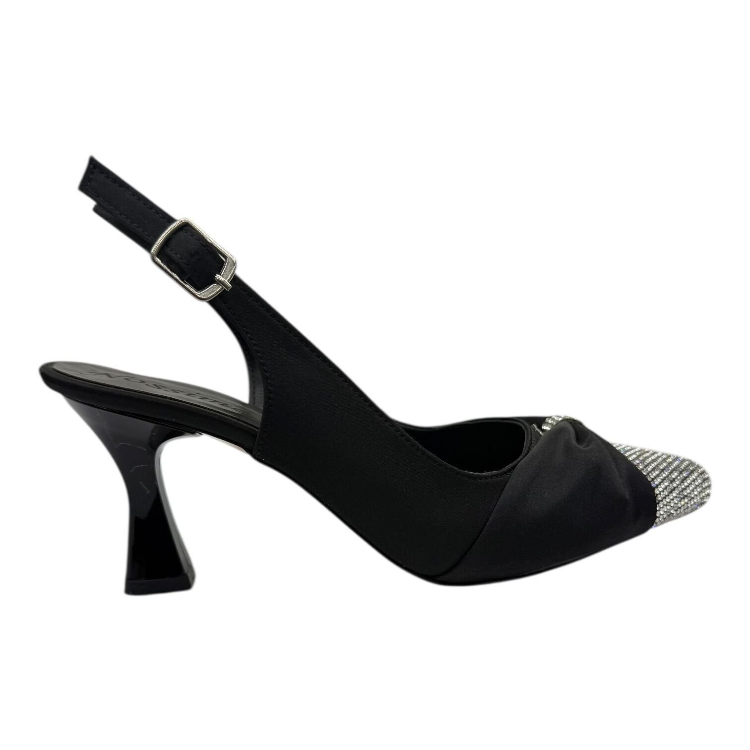 Kristal Taşlı Siyah  Topuklu Ayakkabı