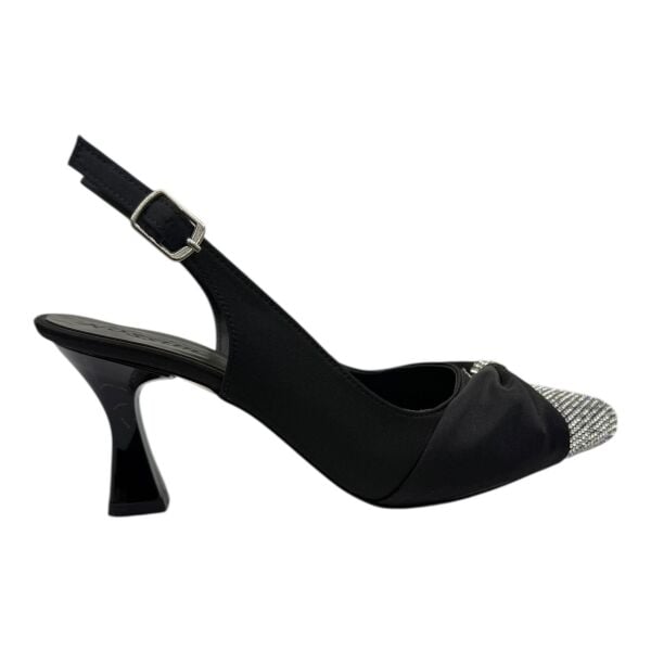 Kristal Taşlı Siyah  Topuklu Ayakkabı