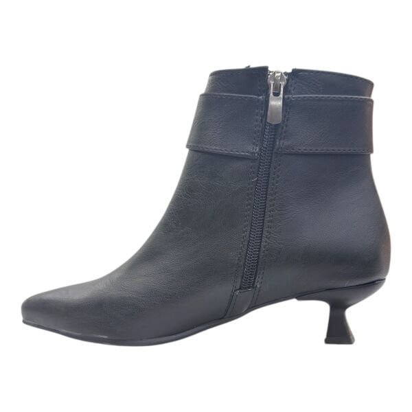 Siyah İnce Topuklu Kadın Bot | Kuş & Taş İşlemeli Aksesuarlı Bilekte Bot