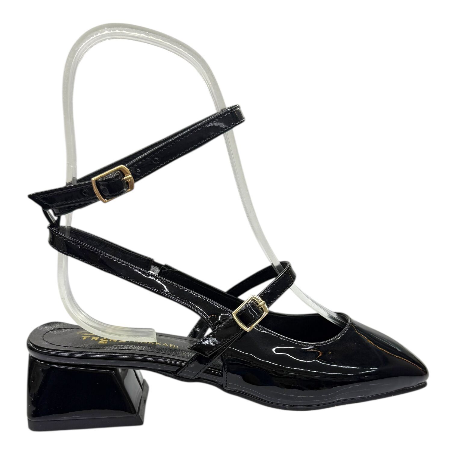 Çift Tokalı Zarafet- Siyah Rugan