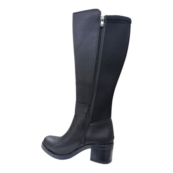 Kadın Siyah Uzun Topuklu Bot | Altın Tokalı – Esnek Baldır Uyumu – Kışlık Çizme Modeli