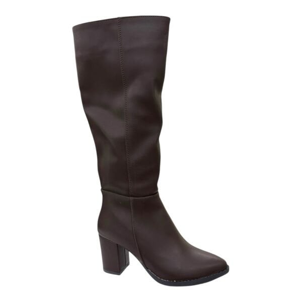 Kadın Kahverengi Uzun Topuklu Çizme – Kalın Topuk – Dizaltı Kışlık Bot