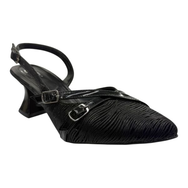 Siyah İkili Kayışlı Topuklu