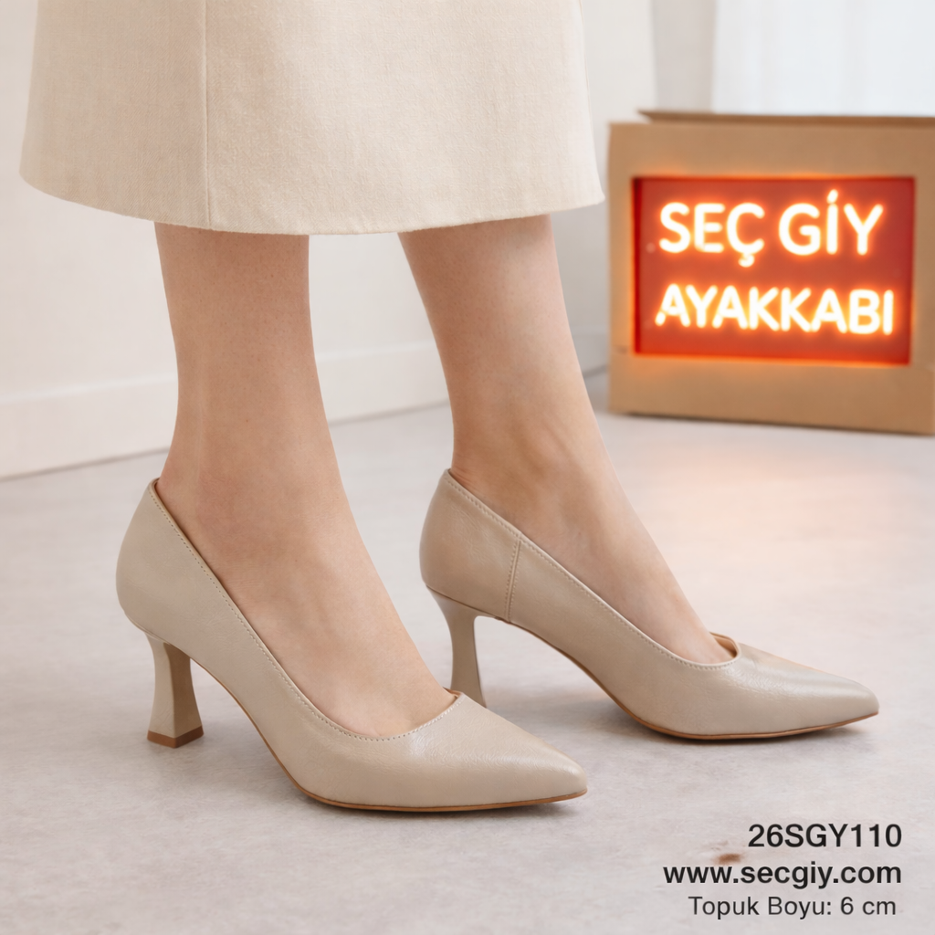 Nude Sivri Burun Topuklu Ayakkabı – Zarif Topuk & Klasik Şıklık