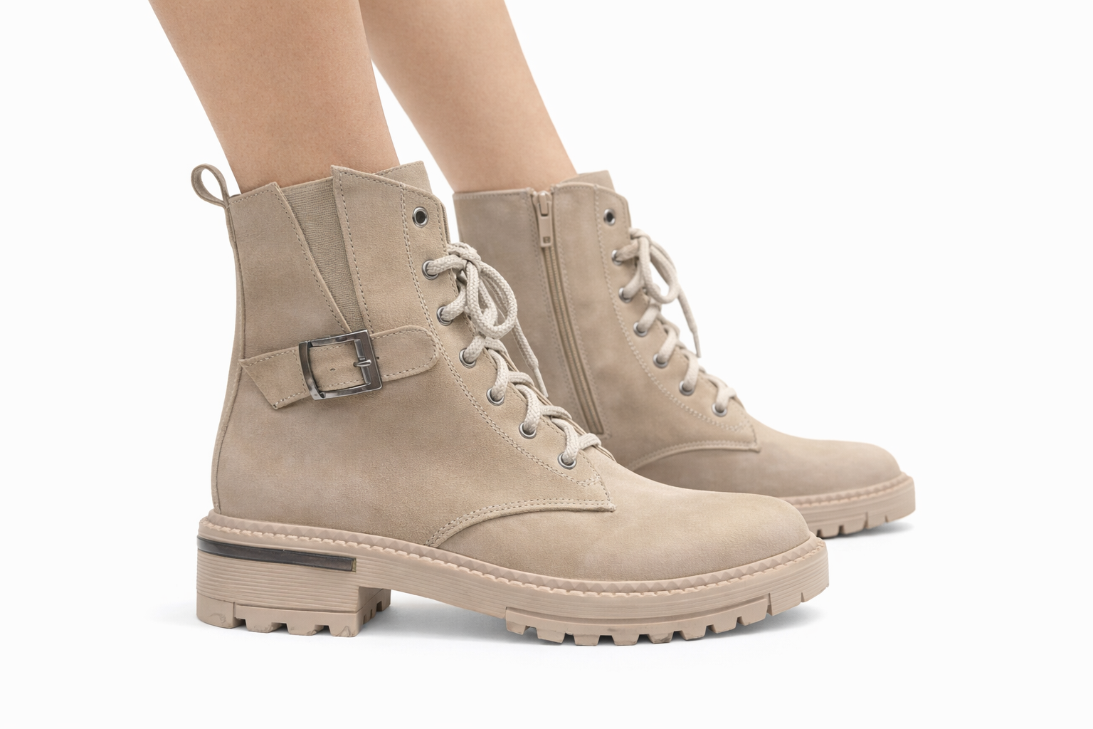 Bej Tokalı Bağcıklı Kadın Bot