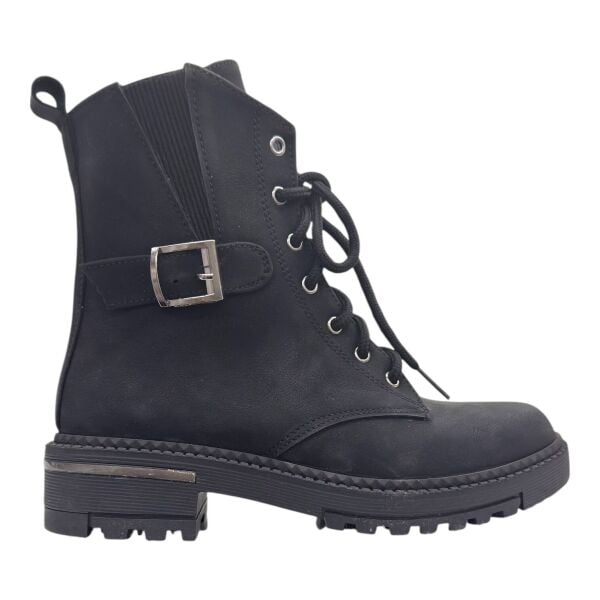 Siyah Tokalı Bağcıklı Kadın Bot