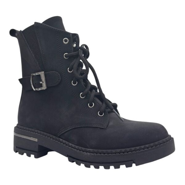 Siyah Tokalı Bağcıklı Kadın Bot