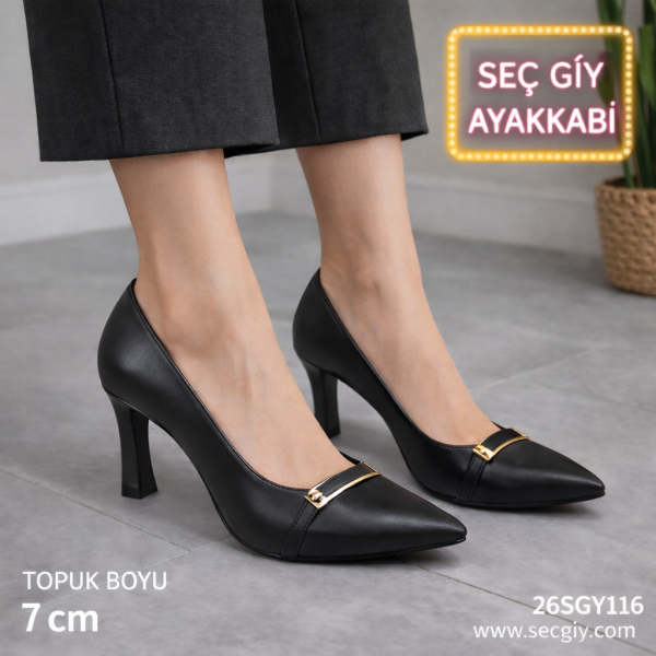 Kadın Topuklu Ayakkabı – Siyah Klasik Stiletto
