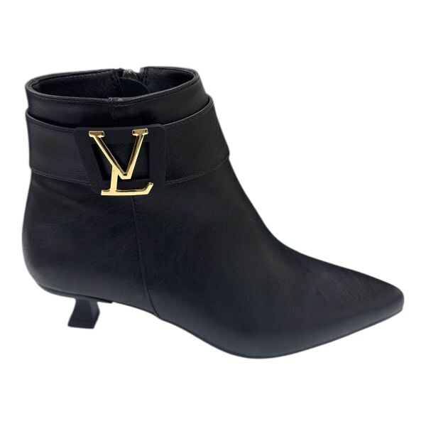 Siyah Logolu İnce Topuk Kadın Bot