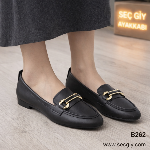Kadın Babet Ayakkabı – Siyah Tokalı Klasik Model