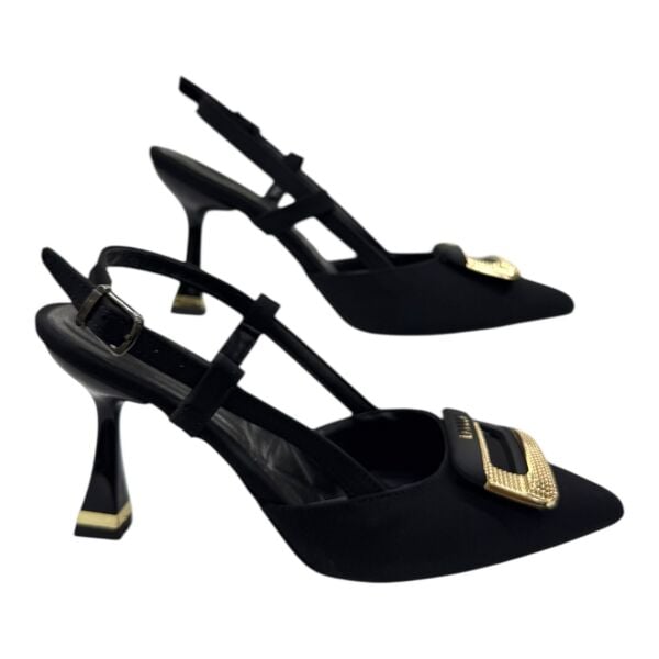 Siyah Tokalı İnce Topuklu Kadın Ayakkabı - Şık Gece Modeli