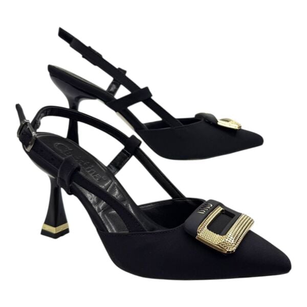 Siyah Tokalı İnce Topuklu Kadın Ayakkabı - Şık Gece Modeli
