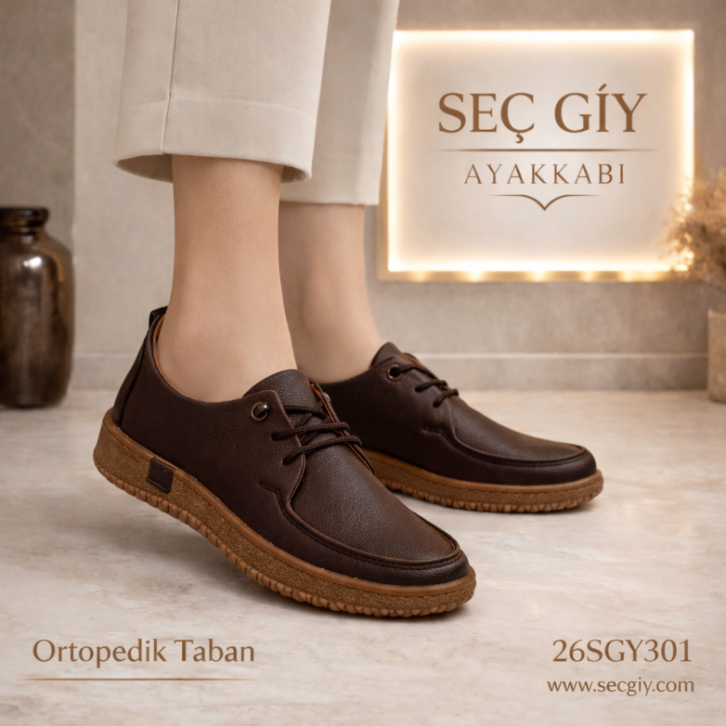 Acı Kahve Ortopedik Tabanlı Günlük Kadın Ayakkabı