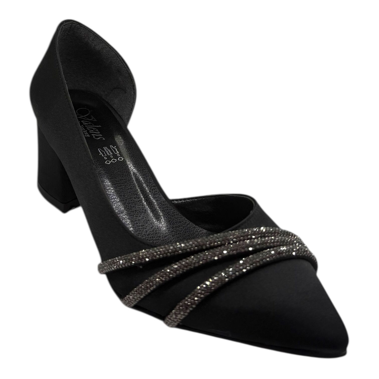 Siyah Taşlı Kalın Topuklu Kadın Abiye Ayakkabı - Zarif ve Rahat