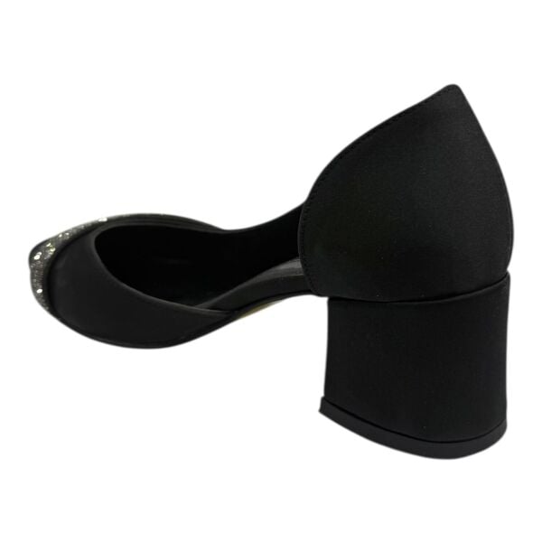 Siyah Taşlı Kalın Topuklu Kadın Abiye Ayakkabı - Zarif ve Rahat