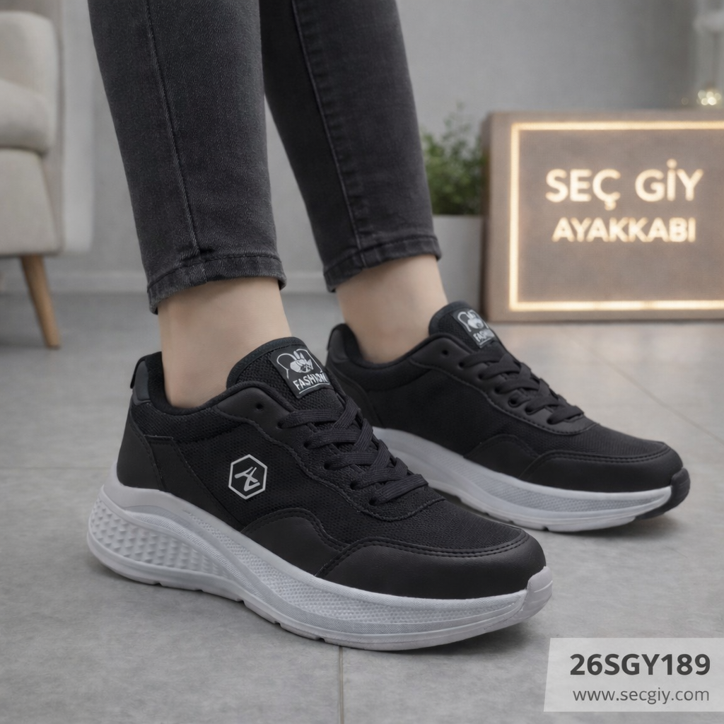 Kadın Ayakkabı Siyah Günlük Rahat Spor Model