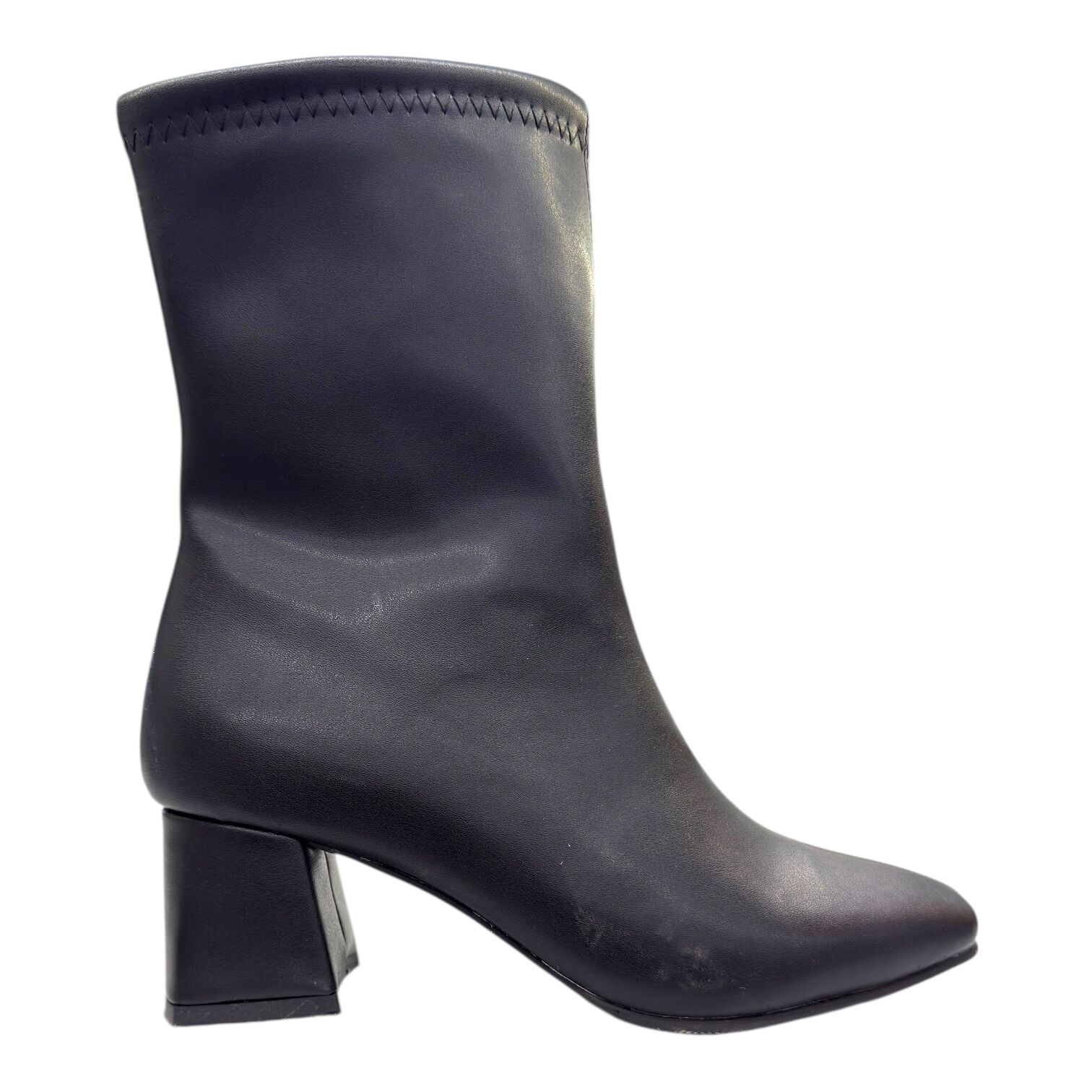 Siyah Kalın Topuklu Streç Kadın Bot – Klasik Zarafet