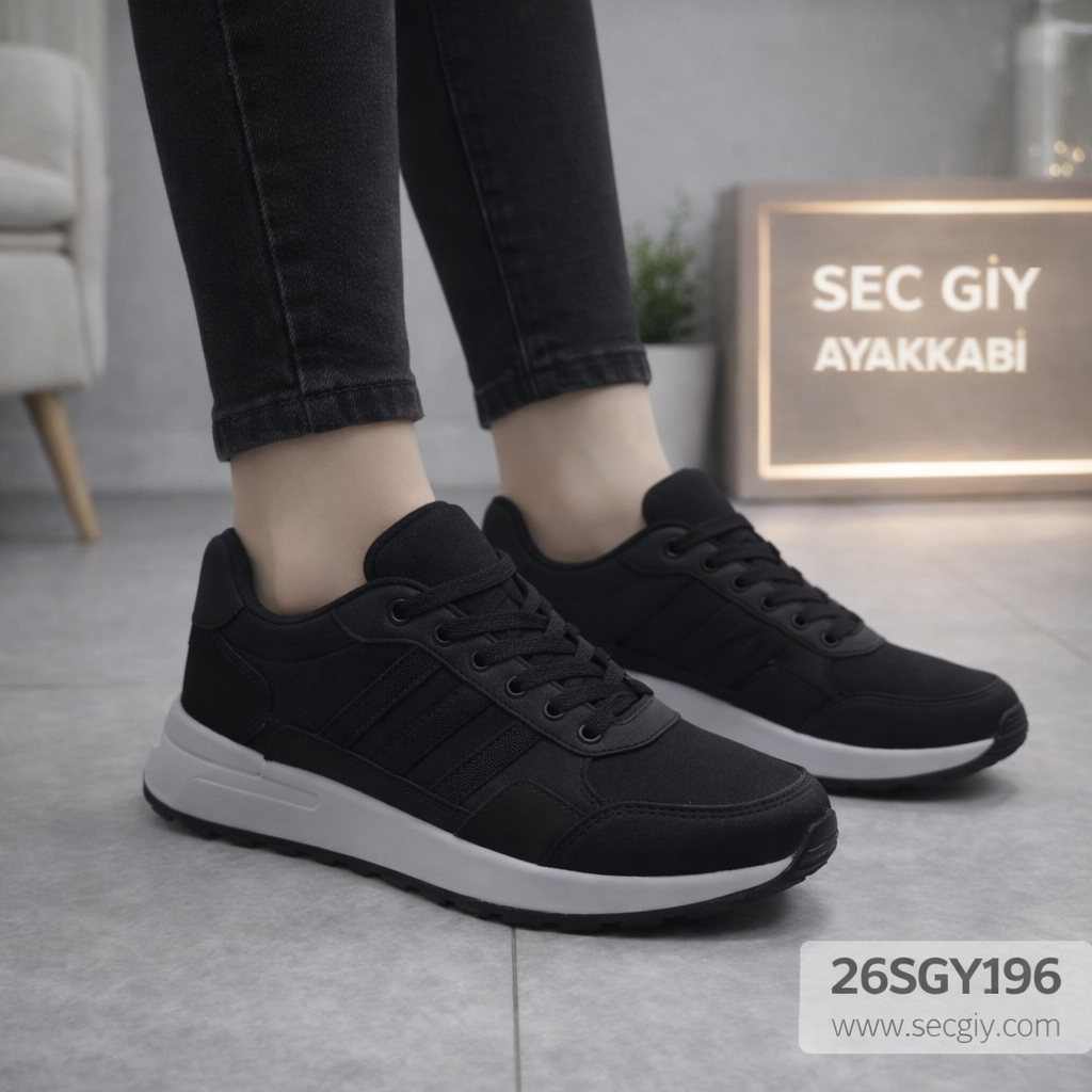 Kadın Ayakkabı Siyah Günlük Rahat Spor Model