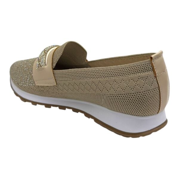 Bej Işıltılı Taş Detaylı Kadın Günlük Spor Ayakkabı