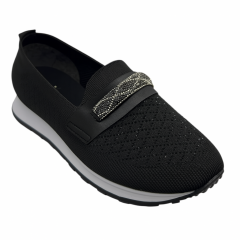 Siyah Taşlı Kadın Günlük Spor  Babet Ayakkabı