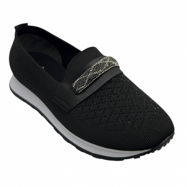 Siyah Taşlı Kadın Günlük Spor  Babet Ayakkabı