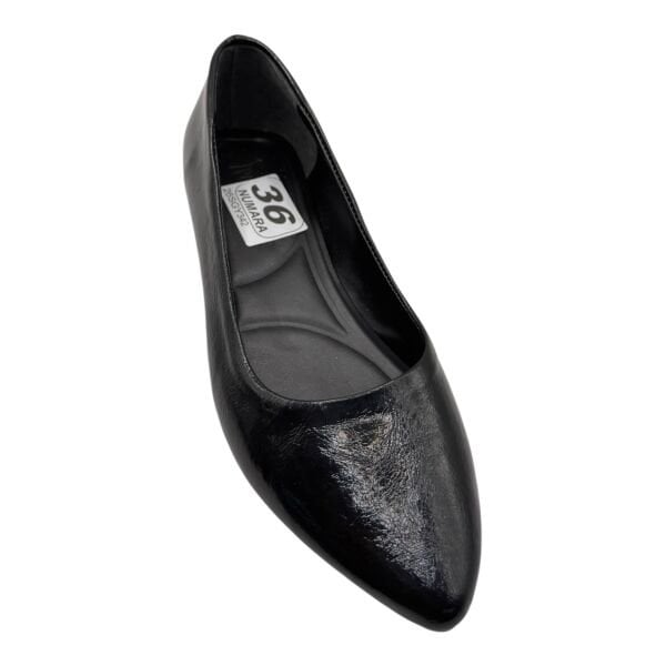 Siyah Sivri Burun Düz Kadın Babet – Klasik Günlük Model