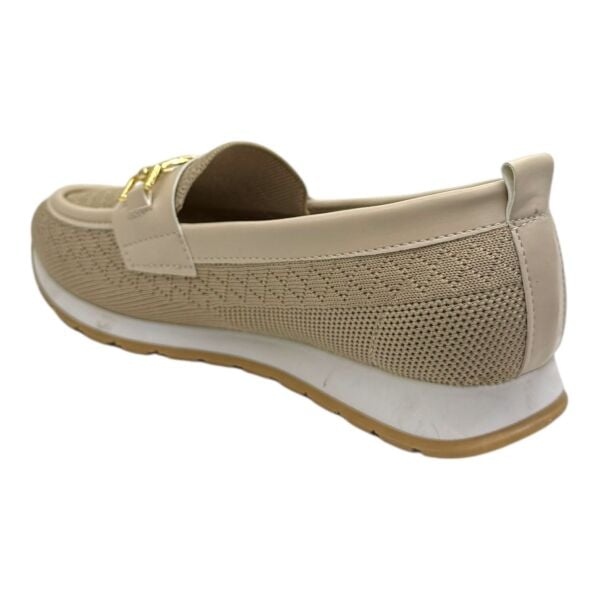 Bej Örgü Kumaşlı Kadın Günlük Babet Ayakkabı